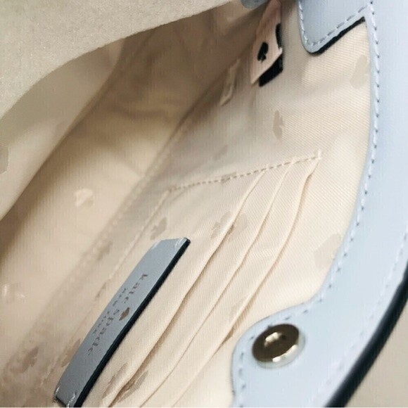 New! Kate Spade Rosie Small Flap Pebbled Leather Ocean Fog Crossbody Bag - Picture 13 of 16